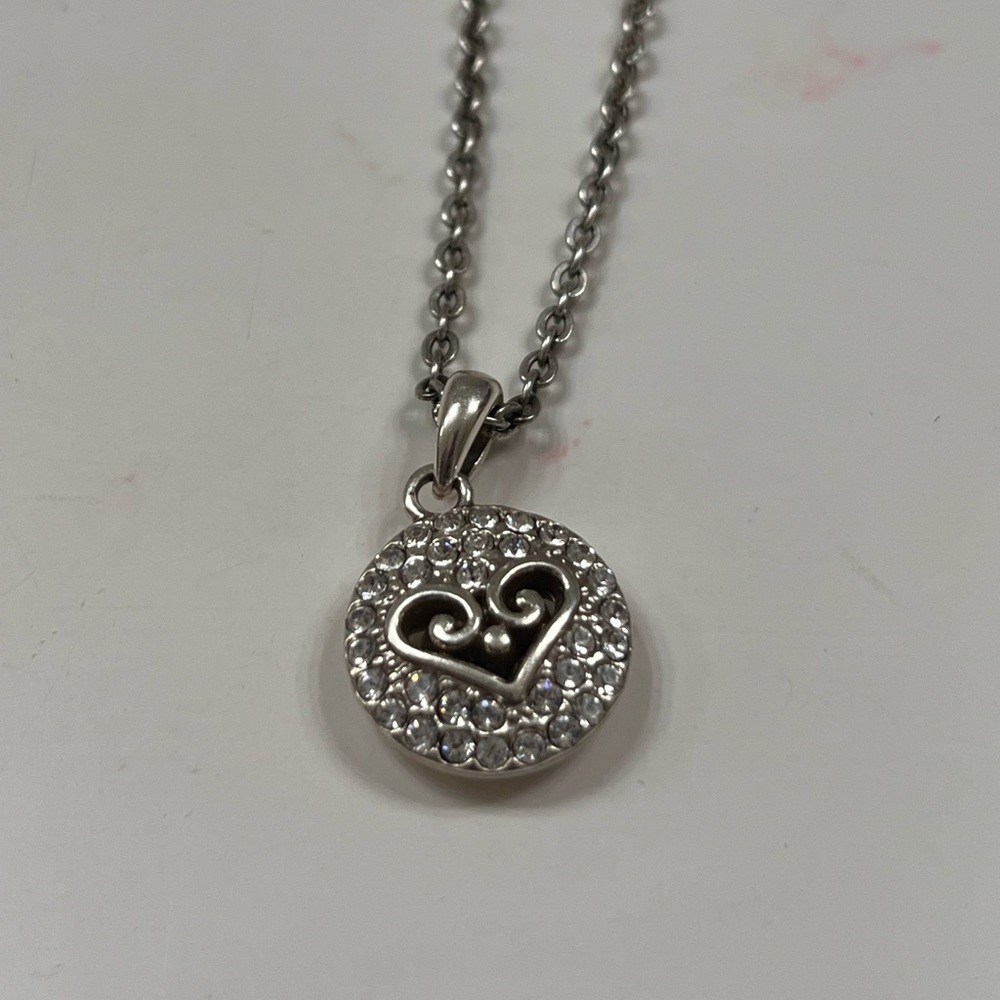 Brighton Alcazar reversible sparkle silver crystal necklace